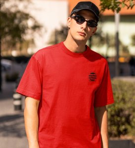 Own Me Wings Red Round Neck Cotton Half Sleeved Men's T Shirt with Printed Graphics