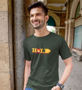 Your Own Bank Wings Green Round Neck Cotton Half Sleeved Men's T Shirt with Printed Graphics