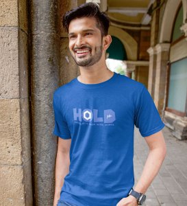 Cash Wings Wings Blue Round Neck Cotton Half Sleeved Men's T Shirt with Printed Graphics
