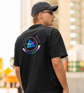 The Only Wallet Wings Black Round Neck Cotton Half Sleeved Men's T Shirt with Printed Graphics