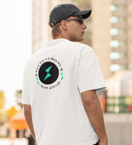 Power Up Wings White Round Neck Cotton Half Sleeved Men's T Shirt with Printed Graphics