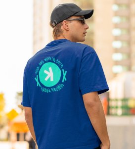 Rich In 2078 Wings Blue Round Neck Cotton Half Sleeved Men's T Shirt with Printed Graphics