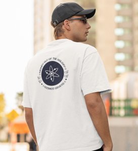 Out Of The Galaxy Wings White Round Neck Cotton Half Sleeved Men's T Shirt with Printed Graphics