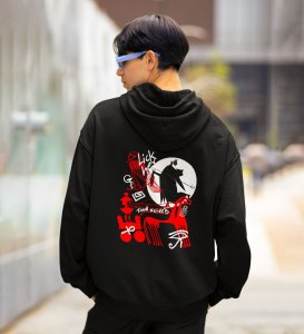 Her Secrets Back Printed Black Hoodies for Men