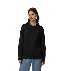 Floating in the Cosmos Let Is Get High Black Cotton Printed Hoodie For Women