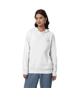 Restart Your Vibe  Game Over White Cotton Printed Hoodies For Women