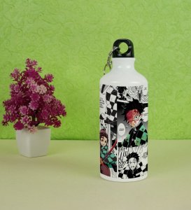 Kined Hearted Tanjiro Rise of a Hero Manga Printed Sipper Bottles
