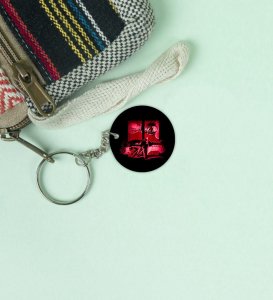 Light L and Ryuk Showdown Anime Printed Round Keychains Pack of 2