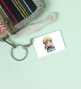 Naruto Uzumaki Ninja Spirit Charm  Printed White Anime Keychains Pack Of 2