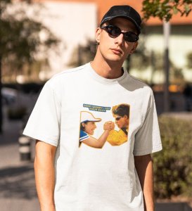 Friends Always Got Your White Round Neck Cotton Half Sleeved Men T Shirt with Printed Graphics