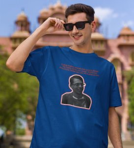 Friendship Or Revision ?? Blue Round Neck Cotton Half Sleeved Men T Shirt with Printed Graphics