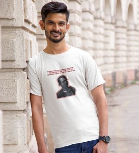 Friendship Or Revision ?? White Round Neck Cotton Half Sleeved Men T Shirt with Printed Graphics