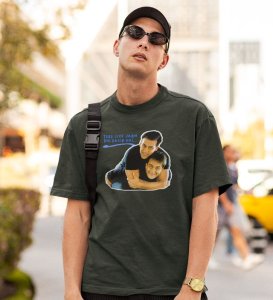 Jaan Bhi Hazir Hai Green Round Neck Cotton Half Sleeved Men T-Shirt with Printed Graphics