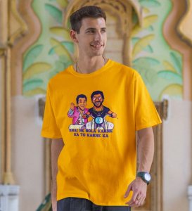 Rules Of Boys Yellow Round Neck Cotton Half Sleeved Men T-Shirt with Printed Graphics
