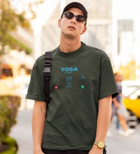 Call Of Peace Green Round Neck Cotton Half Sleeved Men T-Shirt with Printed Graphics