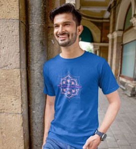 The Space To Grow Blue Round Neck Cotton Half Sleeved Men T-Shirt with Printed Graphics