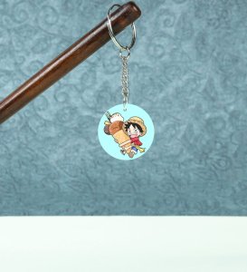 Giant Ice Cream, Bigger Heart Anime Printed Round Keychains Pack of 2
