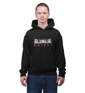 Eyes That Reflect Ultimate Sacrifice Cotton Black Hoodie for Men