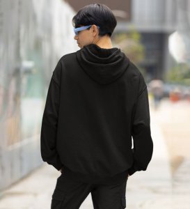 Masterful Warrior Eye Focused Power Cotton Black Hoodie for Men