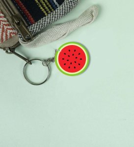 Fruit Style Watermelon Design Round Keychain Pack of 2