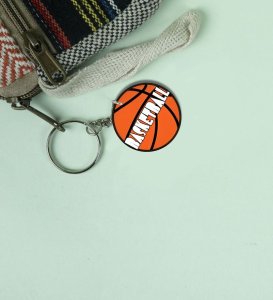 Street Style Basketball Look Printed Round Keychain Pack of 2