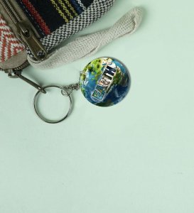 Sustainable Earth Concept in Stylish Print Printed Keychain Pack of 2