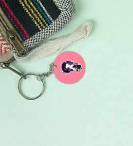 Whispering Bloom: Printed Round Anime Keychains Pack of 2