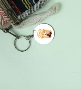 Bold Yellow Cloak Boy Character Printed Round Keychain Pack of 2