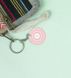 Harmonious Designs: Printed Round Keychains Pack of 2