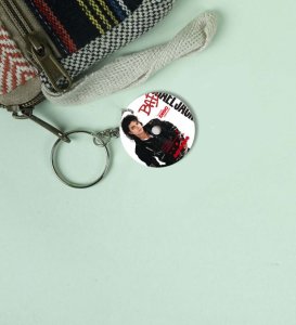 Retro King of Pop Vibe with 80s Energy Printed Round Keychain Pack of 2
