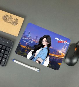 Blue Eyed Beauty Over Mumbai City Printed Mousepad