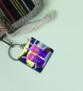 Perfect Gift For Couples King Queen Printed Keychain Pack of 2