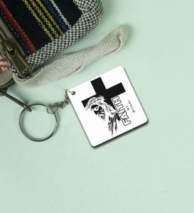 Cross and Faith Printed Keychain (Pack of 2)