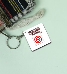 Focus Your Goal Reminder Printed Keychain Pack of 2