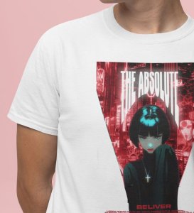 Neo-Tokyo Vibes: Believer Graphic Printed White T-Shirt