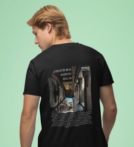 Jogeshwari Caves: Legacy of Mumbai Graphic Printed Black T-Shirt