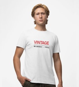 Beauty of Mumbai: in Yellow Black Taxi Graphic Printed White T-Shirt