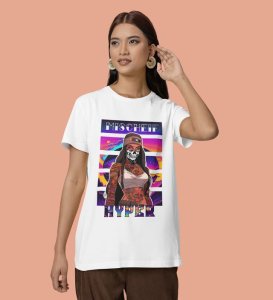 Soulful Petals: The Ukiyo-e Flower Within Graphic Printed White T-Shirt