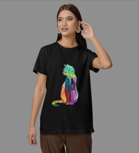 Owl of Two Worlds: Graphic Printed Black T-Shirt
