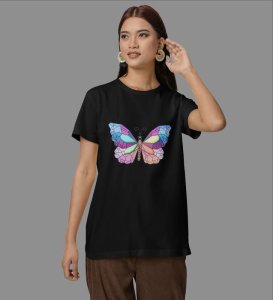 Squirrel of Pastel Realms: Graphic Printed Black T-Shirt