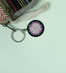 Unbreakable Love Quote With Soft Mandala Printed Round Keychain Pack of 2