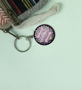 Beautiful Art Representing Pure Sibling Love Printed Round Keychain Pack of 2