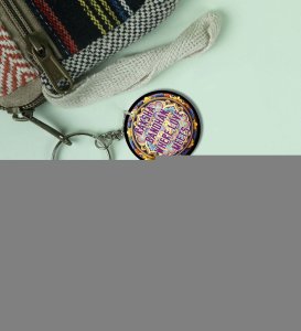 Festive Bonding Quote For Siblings Celebration Printed Round Keychain Pack of 2