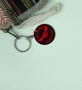 Powerful Brotherhood Unity Seal Design Printed Round Keychain Pack of 2