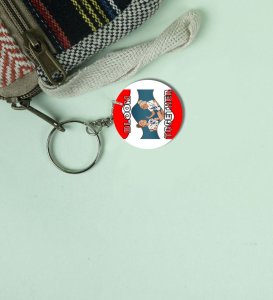 Bloom Together Theme with Cute Art Style: Printed Round Keychain Pack of 2