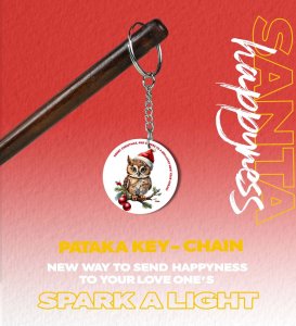 The Start of Holiday Magic and Santa Blessings Printed Round Keychain Pack of 2.