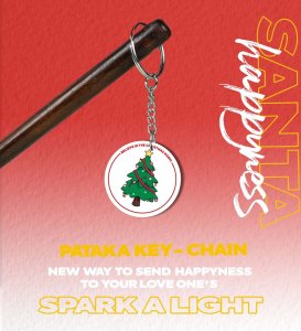 The Start of Jolly Times with Santa Spirit Printed Round Keychain Pack of 2.