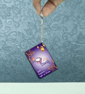 Elegant Deep Utsav Diwali Decor Inspired Printed Keychain Pack of 2