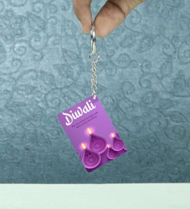 Cultural Glow and Festive Art Diwali Printed Keychain Pack of 2