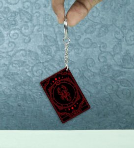 Mysterious Scorpio Power Symbol Astroverse Printed Keychain Pack of 2